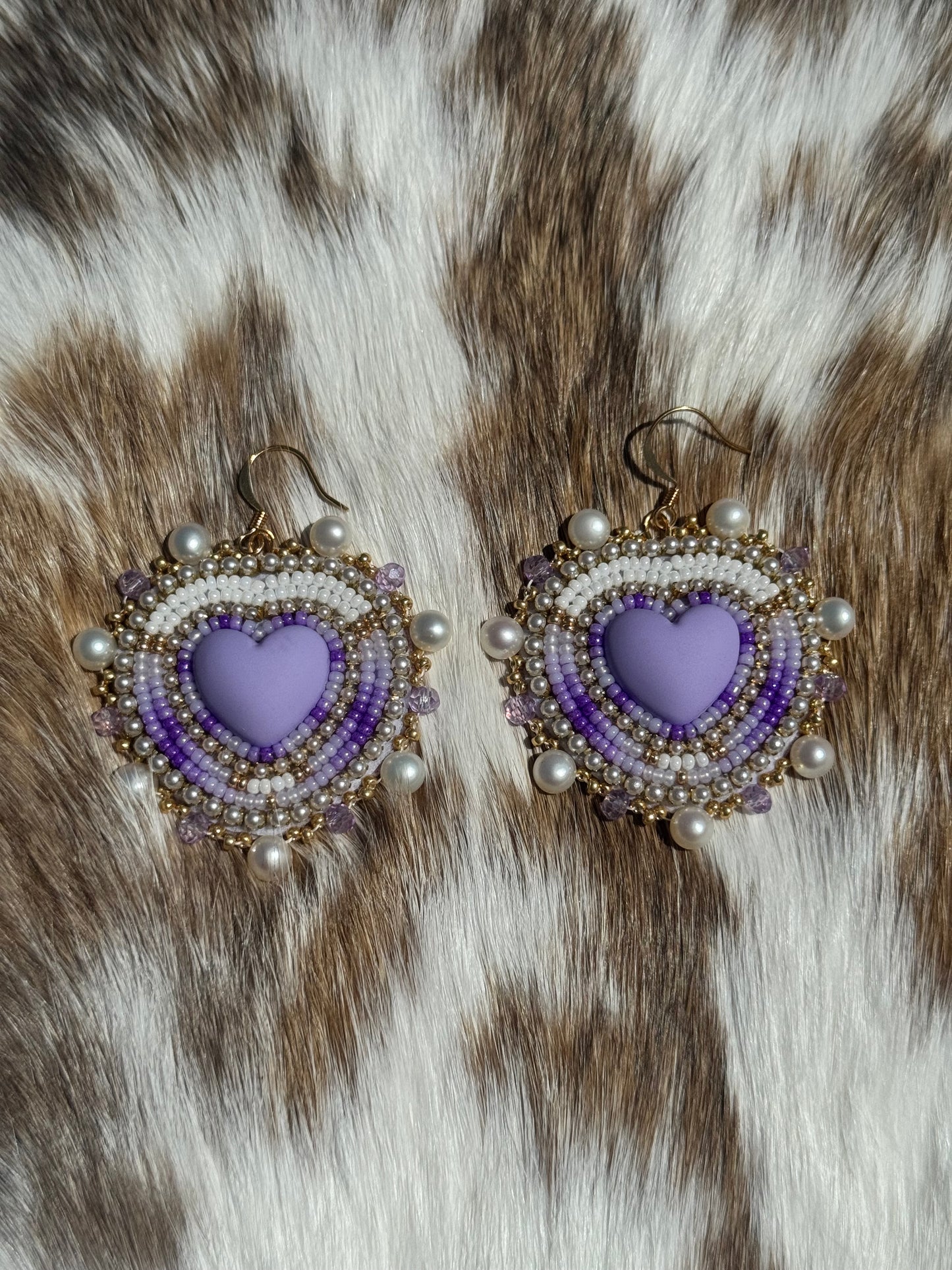 Purple candy hearts