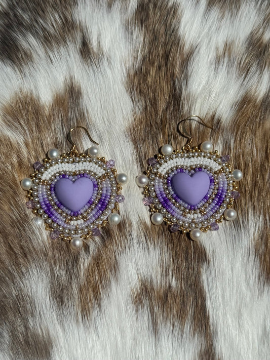 Purple candy hearts